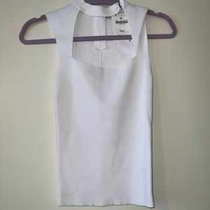 Zara BNWT white cut out square neck sweater small